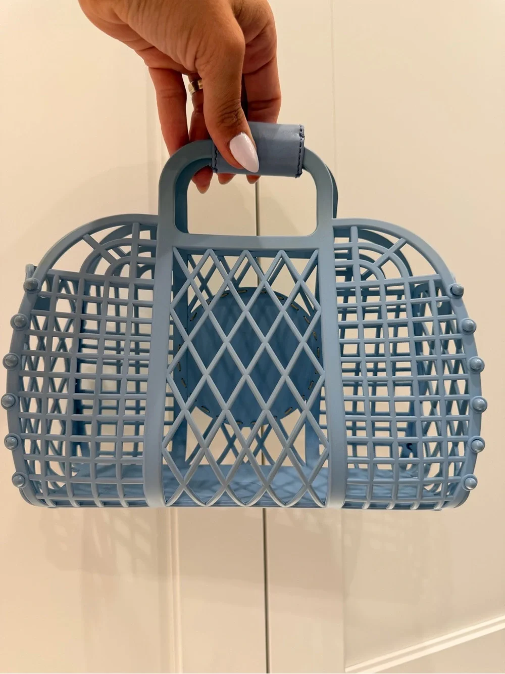 Fendi Light Blue Roma Small Basket Tote